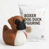 Lot de figurines canard chien boxeur