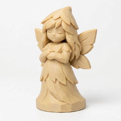 Woodland Fairy Figurine in White Oak Finish - 3D Printed in Canada (White Oak)