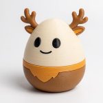 Antlered Egg Eggling Collectible Figurine - Unique Desk Decor for Adults – 3D Printed in Canada