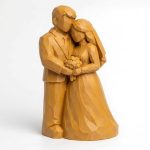Wood Carved-Like Our Wedding Figurine - Unique Desk Decor for Adults – 3D Printed in Canada - 3D Printed in Canada (Ochre Yellow)