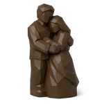 Wood Carved-Like Loving Couple Figurine in Black Walnut Finish - 3D Printed in Canada (Black Walnut)