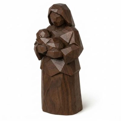 Wood Carved-Like New Life Figurine in Black Walnut Finish - 3D Printed in Canada (Black Walnut)