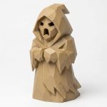 Wood Carved-Like Spooky Spirit Figurine - Unique Desk Decor for Adults 3D Printed in Canada - 3D Printed in Canada (Classic Birch)