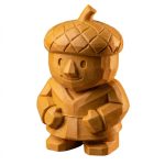 Wood Carved Acorn Figurine in Ochre Yellow Finish - 3D Printed in Canada (Ochre Yellow)