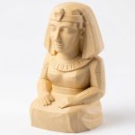 Wood Carved Cleopatra Figurine in White Oak Finish - 3D Printed in Canada (White Oak)