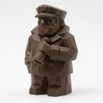 Wood Carved-Like Captain Figurine - Unique Desk Decor for Adults – 3D Printed in Canada - 3D Printed in Canada (Black Walnut)