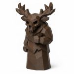 Wood Carved-Like Wendigo Figurine - Unique Desk Decor for Adults – 3D Printed in Canada - 3D Printed in Canada (Black Walnut)