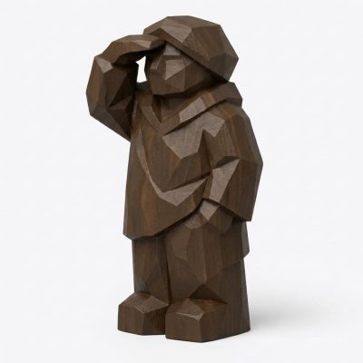 Wood Carved-Like Observer Figurine in Black Walnut Finish - 3D Printed in Canada (Black Walnut)
