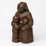 Wood Carved Family Guardian Collectible Figurine in Black Walnut Finish - 3D Printed in Canada (Black Walnut)