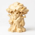 Wood Carved-Like Enchanted Tree Figurine - Unique Desk Decor for Adults – 3D Printed in Canada - 3D Printed in Canada (White Oak)
