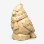 Wood Carved-Like Winter Cardinal Figurine - Unique Desk Decor for Adults – 3D Printed in Canada - 3D Printed in Canada (White Oak)