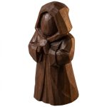 Wood Carved Snowfall Watcher Figurine in Black Walnut Finish - 3D Printed in Canada (Black Walnut)