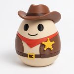 Western Sheriff Eggling Collectible Figurine - Unique Desk Decor for Adults – 3D Printed in Canada