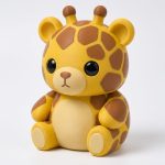 Giraffe Teddy Bear Cub Collectible Figurine - Unique Desk Decor for Adults – 3D Printed in Canada