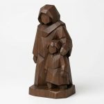 Wood Carved Guiding Presence Collectible Figurine in Black Walnut Finish - 3D Printed in Canada (Black Walnut)