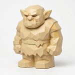 Wood Carved-Like Ogre Figurine - Unique Desk Decor for Adults – 3D Printed in Canada - 3D Printed in Canada (White Oak) — 3D Printed Wood Carved by 3DCentral