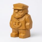 Wood Carved Anchor Collectible Figurine in Ochre Yellow Finish - 3D Printed in Canada (Ochre Yellow)