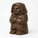 Ancestral Memory Wood Carved Figurine in Black Walnut Finish - 3D Printed in Canada (Black Walnut)
