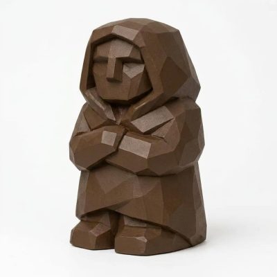 Ancestral Memory Wood Carved Figurine in Black Walnut Finish - 3D Printed in Canada (Black Walnut)