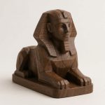 Wood Carved-Like Sphinx Figurine - Unique Desk Decor for Adults – 3D Printed in Canada - 3D Printed in Canada (Black Walnut)
