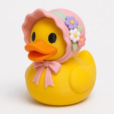 Spring Bonnet Duck Collectible Figurine - Unique Desk Decor for Adults – 3D Printed in Canada