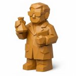 Wood Carved Scientist Collectible Figurine in Ochre Yellow Finish - 3D Printed in Canada (Ochre Yellow)