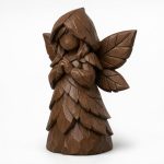 Wood-Carved-Like Leaf Fairy Figurine in Black Walnut Finish - 3D Printed in Canada (Black Walnut)