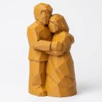 Wood Carved Forever Together Collectible Figurine in Ochre Yellow Finish - 3D Printed in Canada (Ochre Yellow)