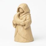 Wood Carved-Like Moon Keeper Figurine in White Oak Finish - 3D Printed in Canada (White Oak)