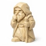 Wood Carved-Like Wisdom Figurine in White Oak Finish - Unique Desk Decor for Adults - 3D Printed in Canada (White Oak)