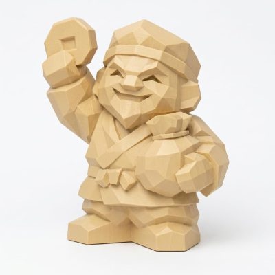 Wood-Carved-Like Lucky Spirit Figurine in White Oak Finish - 3D Printed in Canada (White Oak)