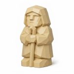 Wood Carved Gentle Shepherd Collectible Figurine in White Oak Finish - 3D Printed in Canada (White Oak)