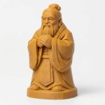 Wood Carved-Like Confucius Figurine - Unique Desk Decor and Conversation Starter for Adults - 3D Printed in Canada (Ochre Yellow) — 3D Printed Wood Carved by 3DCentral