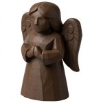 Wood Carved Angel Figurine in Black Walnut Finish - 3D Printed in Canada (Black Walnut)