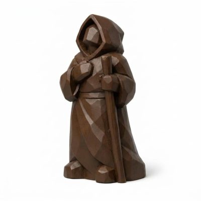 Wood Carved Finding One's Way Collectible Figurine in Black Walnut Finish - 3D Printed in Canada (Black Walnut)