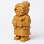 Wood Carved Librarian Collectible Figurine in Ochre Yellow Finish - 3D Printed in Canada (Ochre Yellow)