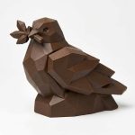 Wood Carved-Like of Peace Figurine - Elegant Desk Decor for Collectors – 3D Printed in Canada - 3D Printed in Canada (Black Walnut)