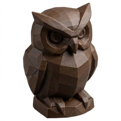 Wood Carved Wise Owl Figurine in Black Walnut Finish - 3D Printed in Canada (Black Walnut)