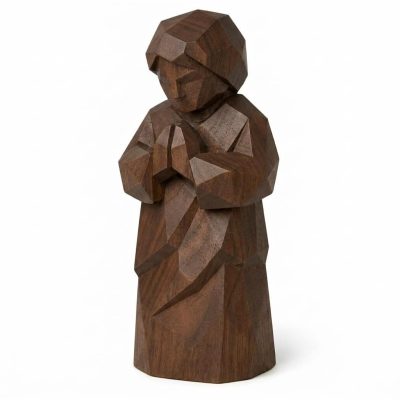 Wood Carved Harmony Collectible Figurine in Black Walnut Finish - 3D Printed in Canada (Black Walnut)