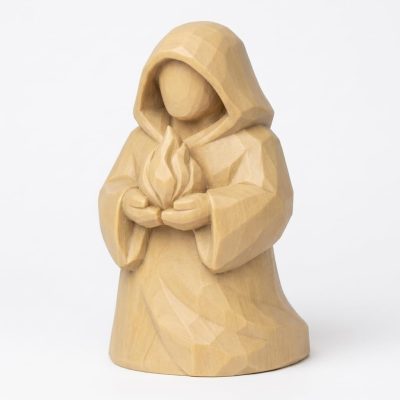 Wood Carved-Like Inner Light Figurine in White Oak Finish - 3D Printed in Canada (White Oak)
