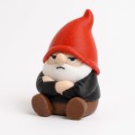 Unimpressed Gnome Collectible Figurine - Striking Red Hat and Detailed Expression Desk Decor for Home or Office - Unique Gift for Fantasy Collectors - 3D Printed in Canada