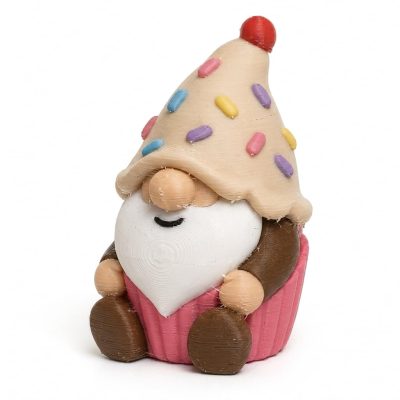 Cupcake Gnome Buddy Collectible Figurine - Unique Desk Decor for Adults – 3D Printed in Canada