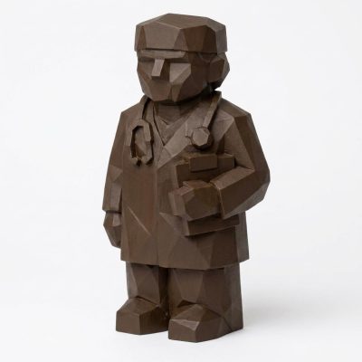 Wood Carved Doctor Collectible Figurine in Black Walnut Finish - 3D Printed in Canada (Black Walnut)