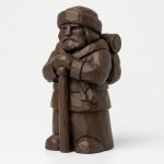 Wood Carved-Like Voyageur Figurine in Black Walnut Finish - 3D Printed in Canada (Black Walnut)