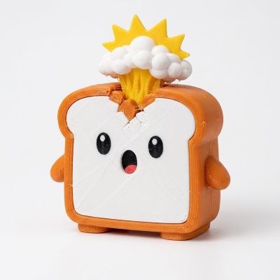 Mind-Blown Toast Collectible Figurine - Unique Desk Decor for Adults – 3D Printed in Canada