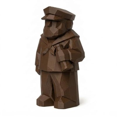 Wood Carved-Like Sailor Figurine - Unique Desk Decor for Adults – 3D Printed in Canada - 3D Printed in Canada (Black Walnut)