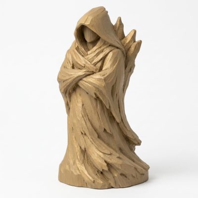 Wood Carved Driftwood Form Collectible Figurine - Unique Desk Decor for Adults 3D Printed in Canada - 3D Printed in Canada (Classic Birch)
