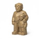 Wood Carved-Like Big Brother Figurine - Unique Desk Decor for Adults 3D Printed in Canada - 3D Printed in Canada (Classic Birch)