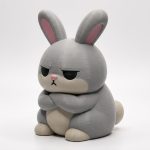 Unimpressed Bunny Collectible Figurine - Unique Desk Decor for Adults – 3D Printed in Canada