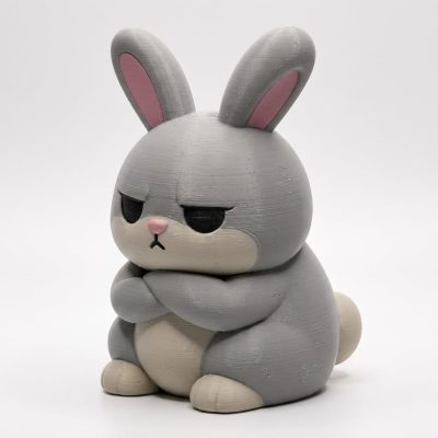 Unimpressed Bunny Collectible Figurine - Unique Desk Decor for Adults – 3D Printed in Canada